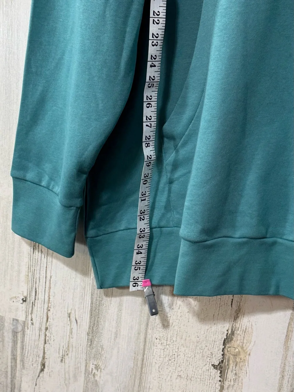adidas Powder Teal Hoodie with Yellow-Green Logo Accent